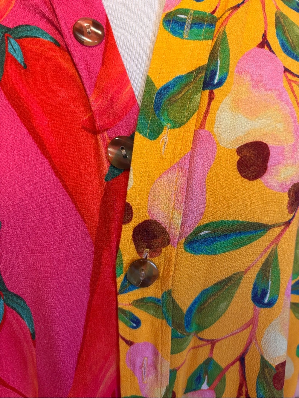 Farm Rio Mixed Media Button Up Small - Picture 3 of 5